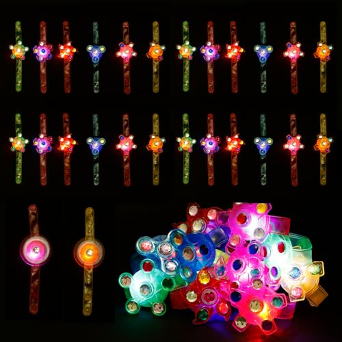 36 Pulseras LED Luminosas Spinner Pulseras, Regalos de Fiesta para niños, Bolsas, artículos de Fiesta Luminosos, Regalos de cumpleaños, Cajas de Tesoros, Bolsas de Regalo