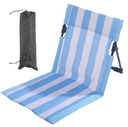 Genérico Silla De Playa Plegable, Tumbona Plegable y Relajante para Uso en Exteriores con Soporte Lumbar, Silla De Playa Portátil Y, para Camping, Patio Y Piscina, Césped Y Jardín, Picnic Y Deportes