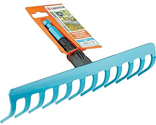 Gardena combisystem-Rechen: Praktische Harke mit 12 Zinken, ideales Gartenzubehör zum Rechen, Unkrautentfernen und zur Bodenbearbeitung, Arbeitsbreite 30 cm, passend zu Allen cs-Stielen (3177-20)