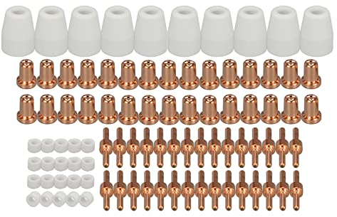 RIVERWELD Kit Consommables Allongés pour Torche Plasma PT-31 JG-40 LG40 Électrode 18205L Buse Allongée 18866L cran Protecteur 18204 pour Découpeurs Cut 50D, Cut 50 et Cut 40 90 pièces