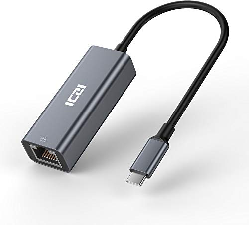 ICZI Adaptador USB C a Ethernet, Adaptador de Red USB C a RJ45 Gigabit Ethernet LAN Tarjeta de Red 1000 Mbps Compatible con Macbook Pro/Air y Más Dispositivos USB-C