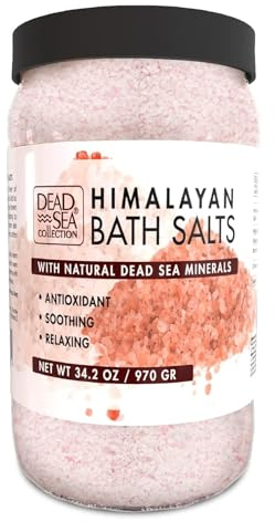 Dead Sea Collection Himalayan Bath Salts – Pure Dead Sea Minerals and Himalayan Pink Salt - Nourishing Soothing and Relaxing Skin and Muscle – 34.2 Oz