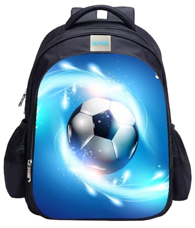 MATMO Soccer Backpack for Boys, Soccer Print Backpack Cool Football Pattern School Bag, Soccer Bag 7, Daypack Backpacks