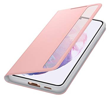 Samsung Clear View Smartphone Cover EF-ZG996 für Galaxy S21+ 5G Flip Cover, Handy-Hülle, extra-dünn, stoßfest, Schutz Case, Pink