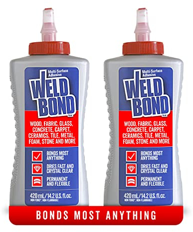 Weldbond Multi-Surface Glue Non-Toxic for Mosaic Wood Craft 14.2oz (2 Pack)