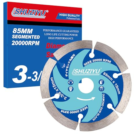 LSHUZIYU 85mm, Trou Central 15mm, Kerf Super Fin 1.2mm, Lame Scie Circulaire Diamantée, Grain 60#, Accessoires De Scie Sans Cordon, Pour Couper La Porcelaine, Le Carrelage, La Coupe Céramique