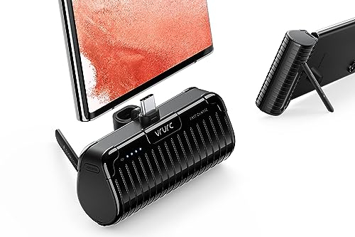 VRURC Powerbank USB C 5000mAh, Mini batería Externa 20W PD Power Bank, Carga Rápida Bateria Portatil Compatibile con Samsung Xiaomi Switch Huawei OPPO Realme Honor Smartphones - Negro
