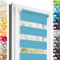 Estika Doppelrollo Klemmfix ohne Bohren - 70 cm x 220 cm - Blauer Himmel - 27 Stofffarben, Tag und Nacht Duo Rollo, Rollos für Fenster ohne Bohren, Fenster Sichtschutz (70 cm Stoffbreite)