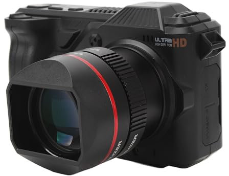 5K Digital Camera, 5K 50MP Digital Camera Vlogging Camera with 4 Inch Screen 50X Digital Zoom Full Color Night Vision for Photography Video