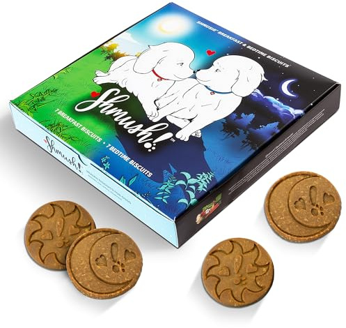Galletas para el desayuno y la hora de acostarse para perros, golosinas de bienestar para mascotas, 100% naturales sin OMG, fabricadas en Estados Unidos