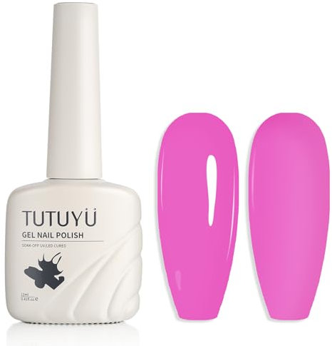 TUTUYU Bright Light Purple Gel Nail Polish,Neon Light Pink-Purple Gel Polish for Manicure Salon or DIY Nail Art at Home