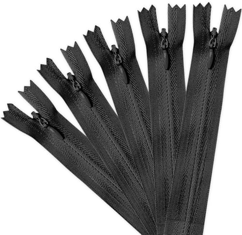 5 Stück Nähreißverschlüsse | Unsichtbare Reißverschlüsse | Schwarzer Reißverschluss | Nähzubehör | Reißverschluss-Reparaturset | Reißverschlüsse für Kissen, Taschen, Kleidung, Hosen