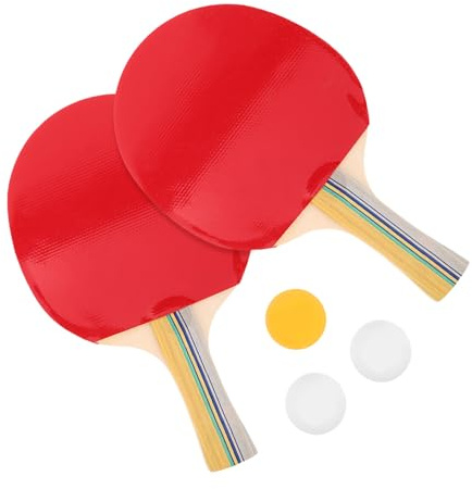 Cabilock Raquetas de Tenis de Mesa de Madera sin Acabado para DIY Mango Ergonómico para Principiantes Kit de Palas Dobles para Ejercicio Interior con Empaque Elegante