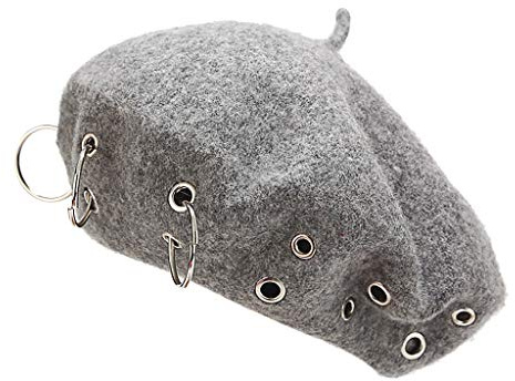 Robe pour femme - Printemps - Anneau - Chapeau de peintre - Chapeau de pilote - Bonnet d'aviateur pour femme, gris, taille unique