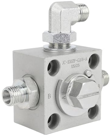Sxhlseller Vanne de Dérivation à 3 Voies pour Mini-pelle, Pièces de Rechange d'accélérateur Hydraulique en Acier allié avec 4 Vis et 3 Accessoires Hydrauliques pour équipement Lourd