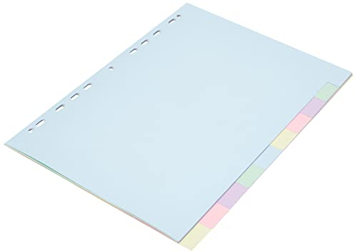Exacompta 1610E Pastell-Register Forever für DIN A4 aus Recyclingkarton 10-teilig volle Höhe 22 x 29,7 cm vollfarbig 2 x 5 Farben Blauer Engel Pastellcolor Aquarel Trennblätter Trennstreifen