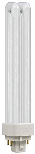 Crompton Lamps CFL PLC-E 26W G24q-3 Dimmable Double Turn DE-Type 4000K Cool White Frosted 1716lm 4-Pin Energy Saving Push Fit Compact Fluorescent Opal Bright Light Bulb
