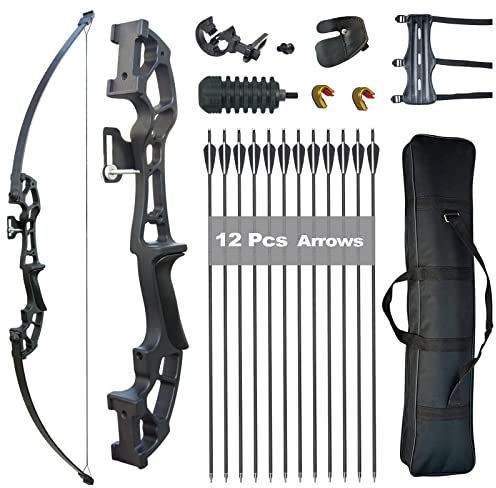 Tongtu Pfeil und Bogen für Erwachsene 30lb 40lb Recurvebogen Set mit Bogenschießen Zubehör Sportbogen Erwachsene für Einsteiger