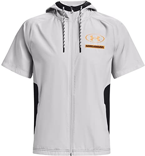 Under Armour Mens Evolution Woven Short Sleeve Jacket Pocket Grey M