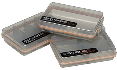 Savage Gear - Juego de 3 cajas de cebo (Pocket Box Smoke 3pcs Kit) Tacklebox Contenedor de cebo, maletín de pesca.