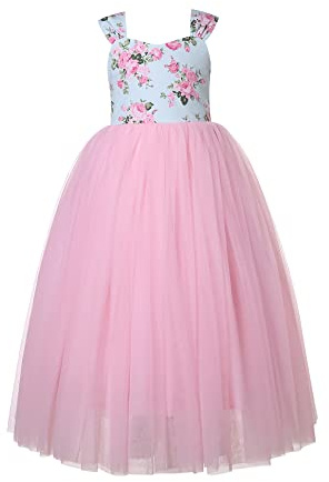 Ju petitpop Niña Flor Verano Tul Rosa Tutu Ropa Niña Lindo Boda Fiesta de Cumpleaños Dama de Honor Vestido de Fiesta
