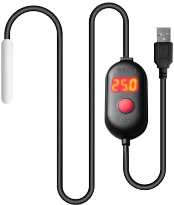 DONGKER - Calefacción de acuario, 5 V/2 A, calentador de acuario, 10 W, con USB para acuario, de 1,0 l a 4,0 l