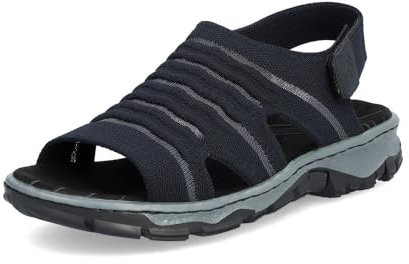 Rieker Damen geschlossene Sandalen 68862, Frauen Sandalen,Sommerschuhe,Freizeitschuhe,offene Schuhe,Strandschuhe,Halbschuhe,blau (14),40 EU / 6.5 UK