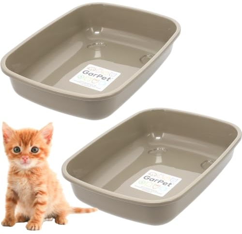 2er Set Katzenklo Kaninchen Toilette Kitten Katzentoilette ohne Deckel Katzen Schalentoilette Hasen Klo Toilette Zubehör Doppelpack Sparpaket Katzentoiletten