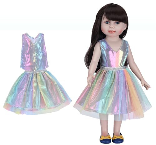 IKOPFLN Vêtements de Poupée 35-43 cm, Jolie Robe Compatible avec poupée de 18 pouces,Robe de poupée colorée pour Filles, Enfants