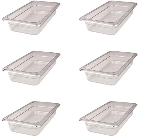 AcMax Gastronorm - 6 recipientes de plástico para gastronomía, 2,5 litros, profundidad de 65 mm