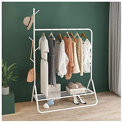 Portant à vêtements avec support triangulaire stable, présentoir à vêtements robuste avec étagère de rangement inférieure