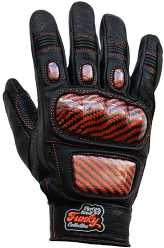 Mycl Turell Motorradhandschuhe Funky Collection Leder - Motorradhandschuhe Herren aus Echtleder - Motorrad Handschuhe Herren - in vielen versch. Farben - Stylisch & Sicher (Freestyle OJ, L)