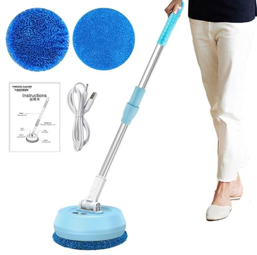 Mop Wireless Elettrico - Purificatore portatile di pulizia multiuso | Testa rotante di 180 gradi, batteria ricaricabile alimentata, gamma da cucina con impugnatura ergonomica compatta