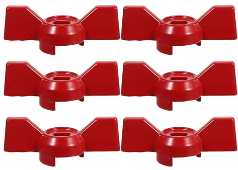 MAGICLULU Lot de 6 Poignées en Forme d’Aile de Remplacement pour Vanne à Bille Extérieure Levier Métallique 8X6 MM Poignée de Commande Ergonomique pour Robinet D’Arrosage Jardin