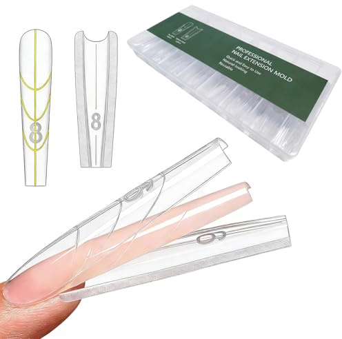 Aribliseza Sandwich Dual Nail Forme, 240 pezzi di Forme Unghie Trasparenti per Estensione Unghie Fai da Te, 15 Misure per Manicure da Salone a Casa