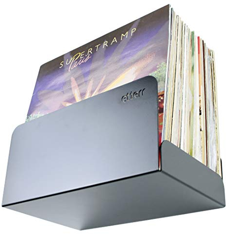 etterr | Vinyl Halter | für 50 Vinyls | 100% Stahl | Schallplatten Wandhalterung | Schallplattenständer | Schallplatten Regal | Schallplattenregal | Vinyl Wandhalterung