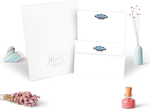 Me Loovely Butterfly Letter Writing Paper and Envelopes Set Stationery A5 Size Papers Writing Supplies for School Home & Office | (Pack of 10 Letters and Envelopes with Gift Envelope)