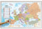 ORBIT GLOBES & MAPS - Politische Europakarte in deutsch, Pinnwand mit Holzrahmen, Aktuell 2025, 90x60 cm, deutsch, Maßstab 1:46 Mio mit Fähnchen und Pins sowie Befestigungsmaterial