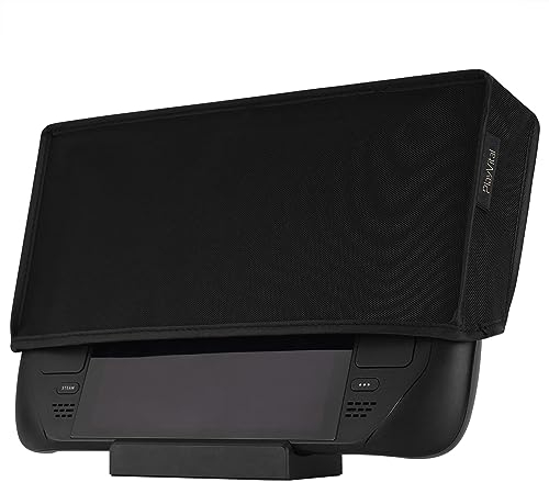 PlayVital Staubschutzhülle für Steam Deck LCD, Kratzfeste Schutzhülle,staubdichte Abdeckung Hülle für Steam Deck OLED Handheld Konsole mit weichem Futter-Schwarz