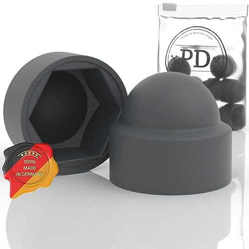 PD® Sechskant Schutzkappen M6 (Schlüsselweite 10) | Abdeckkappen für Schrauben Anthrazit aus Kunststoff | Langlebige Abdeckkappen für Muttern & Schraubenkopf | Schraubenabdeckung Anthrazit | 25 Stück