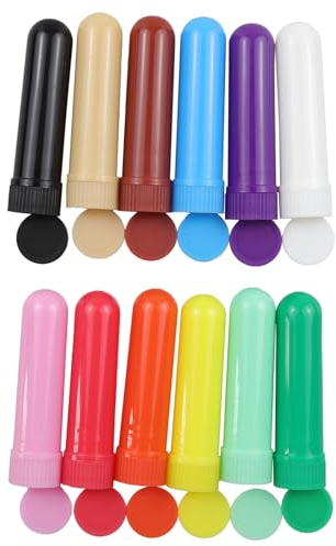 12 Stücke Nasale Inhalator Röhren, Inhalierstift Menthol, Nachfüllbarer Inhalator,Zur Entspannung des Körpers und Linderung von Ängsten