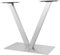 PurpleMinder Tischbeine Doppelt Edelstahl, Doppel-Tischgestell Stehtischgestell Höhe 70cm Design Tischgestell Tischfuß Tischuntergestell Bistrotisch (V-Form, Silber)