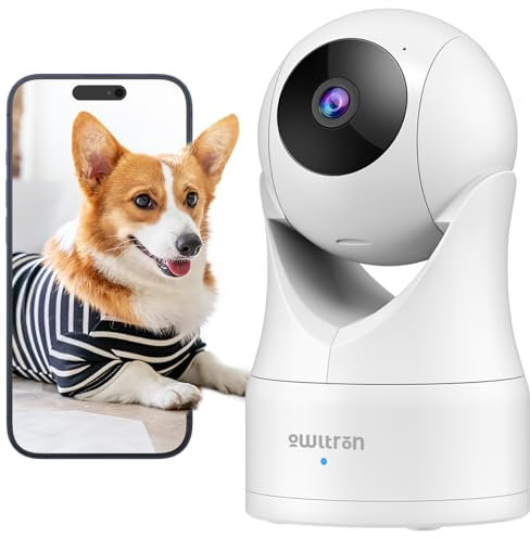 owltron Säkerhetskamera för inomhusbruk 2K, 360° kameror för hemsäkerhet med rörelsedetektion, 2,4 G WiFi-kamera för baby/barnflicka/husdjurskamera med nattvision, sirenlarm och 2-vägs ljud, arbete