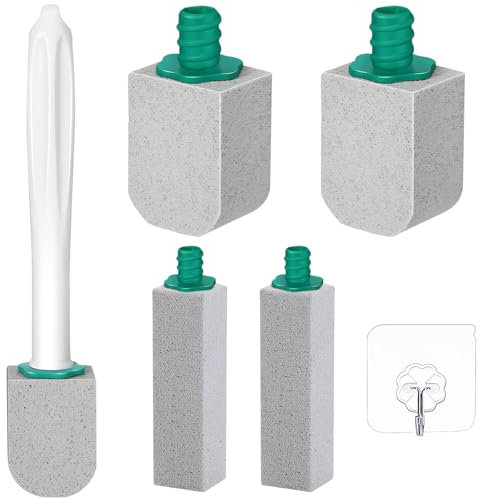 5 pezzi Cleaning Block WC, spazzola per la pulizia della pietra pomice con manico, pietra per la pulizia, per bagno, toilette, cucina, piscine, macchie profonde