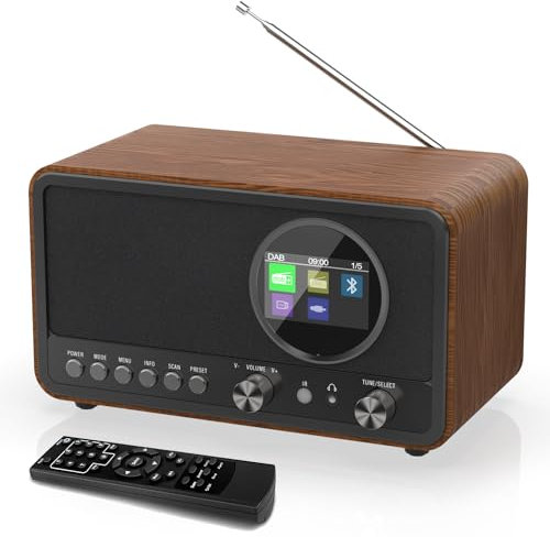 Monodeal DAB Radio with Bluetooth (DAB+, DAB Plus, Digital Radio, FM Radio, HiFi Speaker 5W, TFT Display), Kitchen radio with 60 Presets, Sleep Timer Snooze