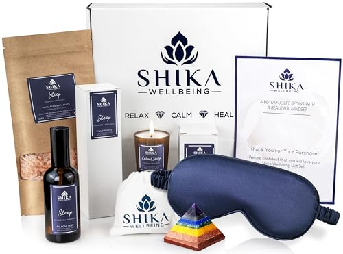 Shika Wellbeing Sleep Well Aromatherapy Pamper Set for Women,Unique Self Care Gifts for Women, Pamper Gifts Set, Relaxation Spa Gift Set, Get Well Soon, Relaxation Gift for Her, Lavender & Bergamot