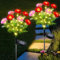 Lampe Solaire Exterieur Jardin, 2 Pièces Lampes Solaires Exterieures, 2 Modes Imperméable Fleurs Lumiere avec 70 LEDs, Decoration Jardin Exterieur pour Jardin, Chemins, Terrasse,Patio, Allée
