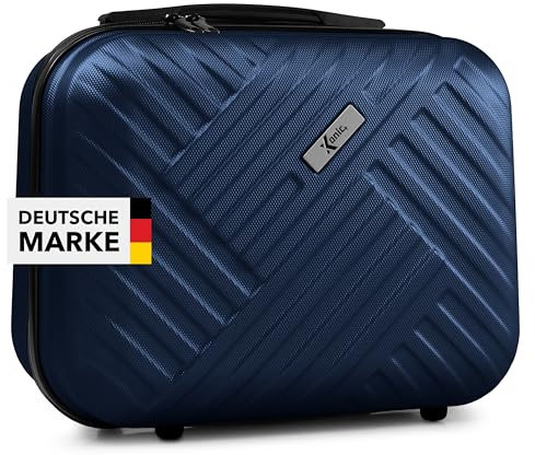 Xonic® Design Kosmetikkoffer aus ABS Hartschale – Robustes Beautycase als Handgepäck - Kosmetiktasche für Reisen – leicht & stabil (Dunkelblau)