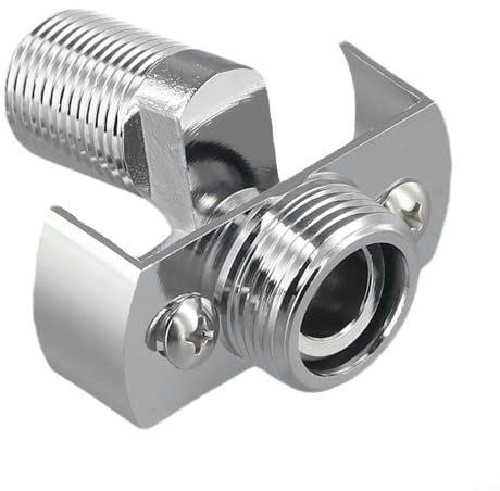 CWOQOCW Grifo de pared ajustable de 40 grados, adaptador de llave de esquina de tornillo excéntrico de pie curvado en ángulo, cobre plateado para cocina, baño, lavadero (36 mm)