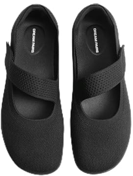DREAM PAIRS Women's Mary Jane Ballet Flats Barefoot Knit Wide Toe Box Arch Support Flat Shoes for Women Dressy Casual Office Business Work Travel Walk,Size 8.5,Black,SDFA26004W